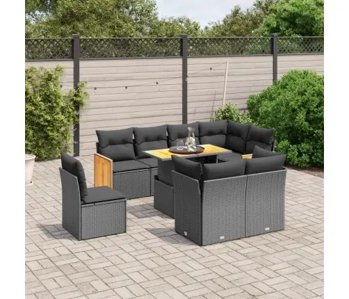 9-Osaline Aiadiivani Komplekt Patjadega, Must, Polürotang