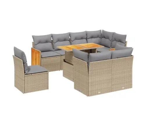 9-Osaline Aiadiivani Komplekt Patjadega, Beež, Polürotang