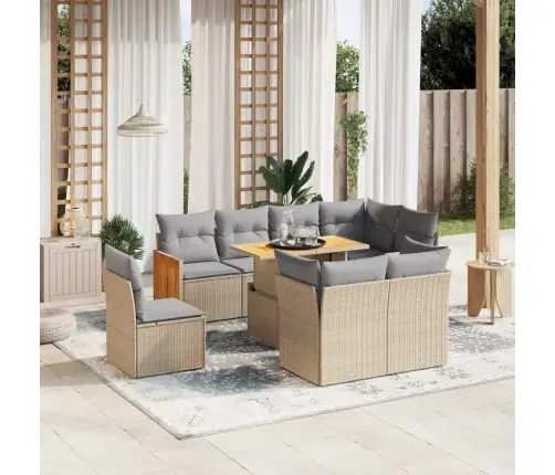 9-Osaline Aiadiivani Komplekt Patjadega, Beež, Polürotang