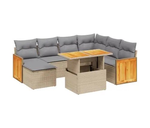 8-Osaline Aiadiivani Komplekt Patjadega, Beež, Polürotang