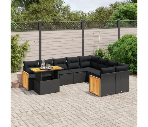 10-Osaline Aiadiivani Komplekt Patjadega, Must, Polürotang