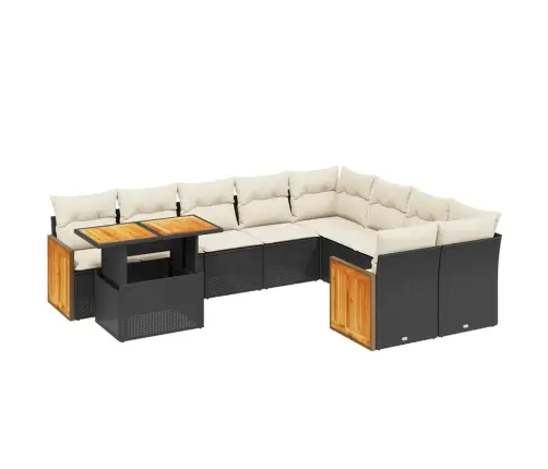 10-Osaline Aiadiivani Komplekt Patjadega, Must, Polürotang