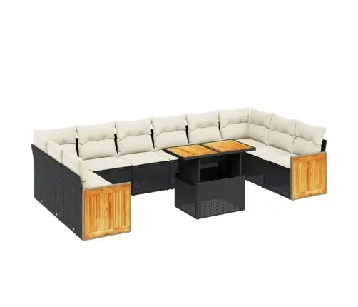 11-Osaline Aiadiivani Komplekt Patjadega, Must, Polürotang