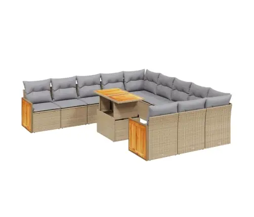 11-Osaline Aiadiivani Komplekt Patjadega, Beež, Polürotang