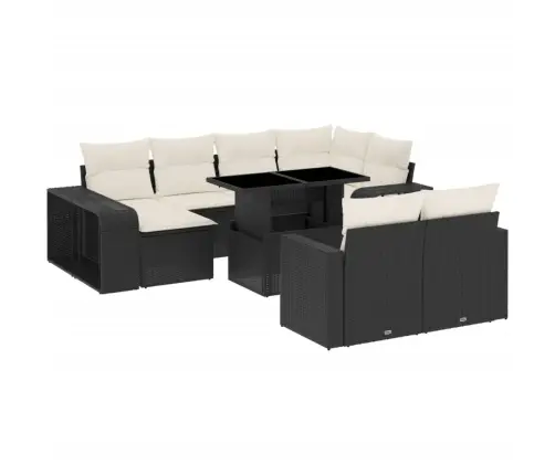 11-Daļīgs Dārza Dīvāna Komplekts, Matrači, Melna Pe Rotangpalma Vidaxl