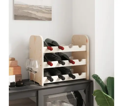 Vīna Pudeļu Plaukts, 43X25X37 Cm, Priedes Masīvkoks Vidaxl