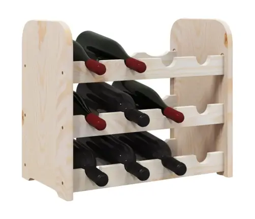 Vīna Pudeļu Plaukts, 43X25X37 Cm, Priedes Masīvkoks Vidaxl