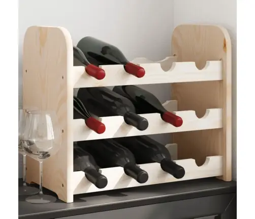 Vīna Pudeļu Plaukts, 43X25X37 Cm, Priedes Masīvkoks Vidaxl