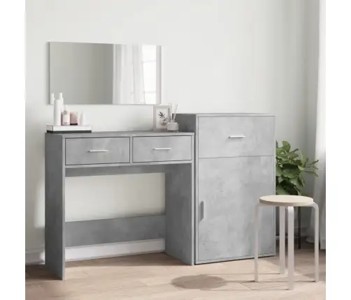 3-Daļīgs Tualetes Galdiņa Komplekts, Betona Pelēks Vidaxl