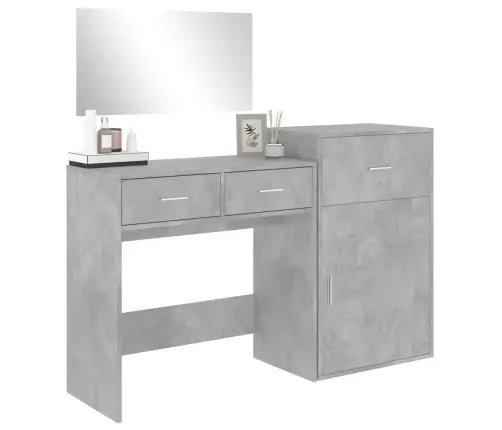 3-Daļīgs Tualetes Galdiņa Komplekts, Betona Pelēks Vidaxl