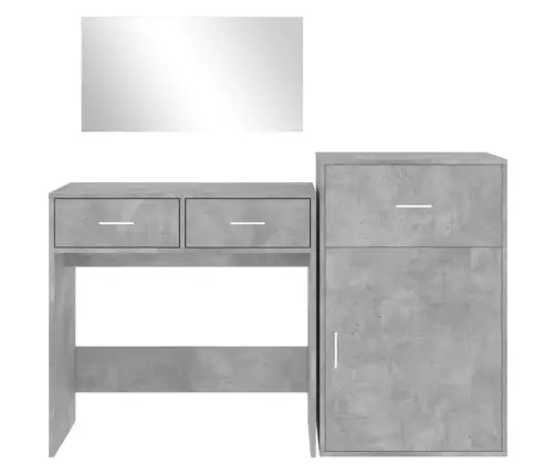 3-Daļīgs Tualetes Galdiņa Komplekts, Betona Pelēks Vidaxl