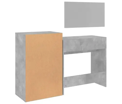 3-Daļīgs Tualetes Galdiņa Komplekts, Betona Pelēks Vidaxl