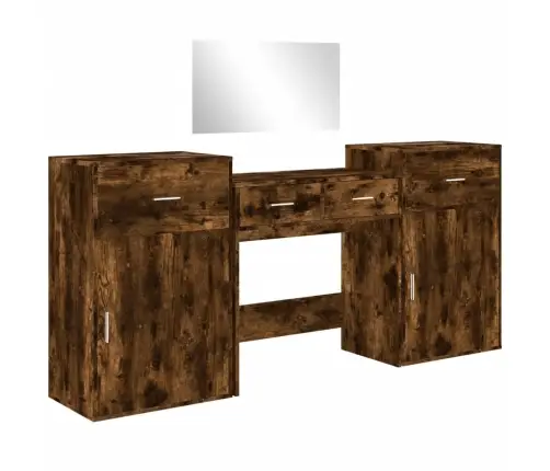 4-Daļīgs Tualetes Galdiņa Komplekts, Ozola Krāsa Vidaxl