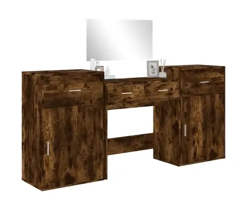 4-Daļīgs Tualetes Galdiņa Komplekts, Ozola Krāsa Vidaxl