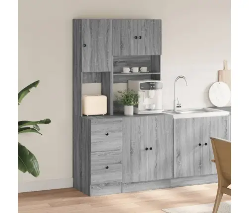 Virtuves Skapītis, Pelēks, 95X50X180 Cm, Inženierijas Koks Vidaxl