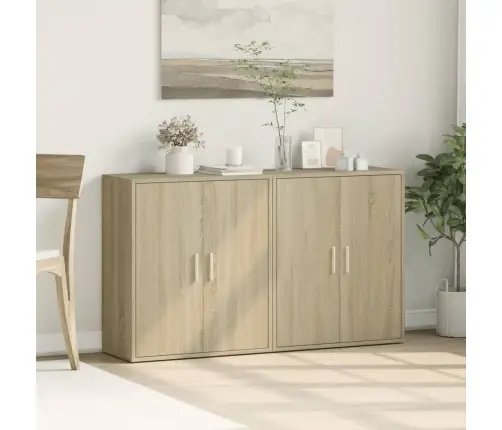 Šoninės Spintelės, 2Vnt., Ąžuolo, 60X31X70cm Apdirbta Mediena