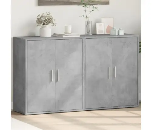 Šoninės Spintelės, 2Vnt., Betono, 60X31X70cm Apdirbta Mediena