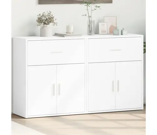 Kumodes 2 Gab., Baltas, 60X31X70 Cm, Inženierijas Koks Vidaxl