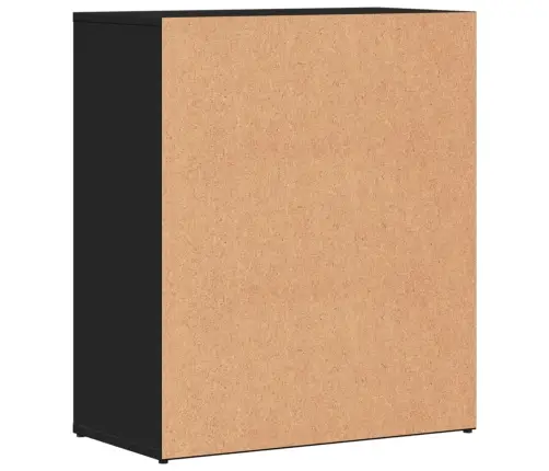 Šoninės Spintelės, 2Vnt., Juodos, 60X31X70cm Apdirbta Mediena