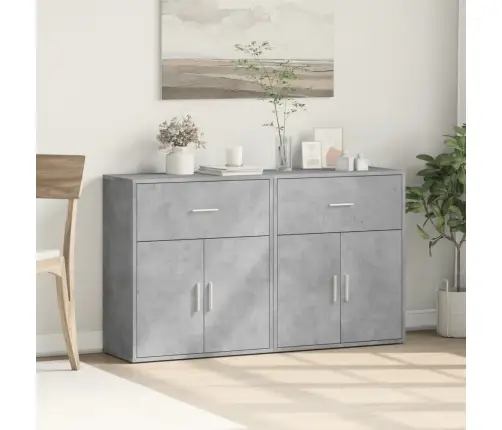 Kumodes 2 Gab., Betona Pelēkas, 60X31X70 Cm, Inženierijas Koks Vidaxl