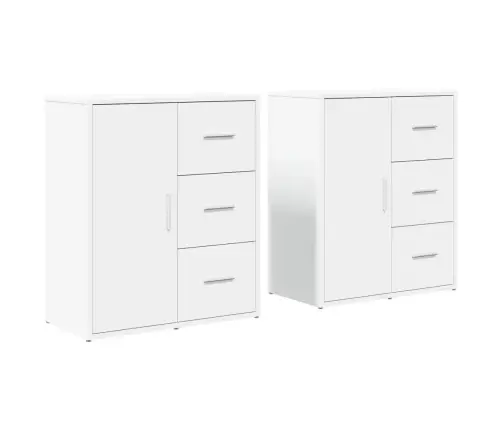 Kumodes 2 Gab., Baltas, 60X31X70 Cm, Inženierijas Koks Vidaxl