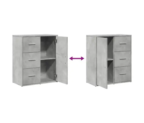 Kumodes 2 Gab., Betona Pelēkas, 60X31X70 Cm, Inženierijas Koks Vidaxl