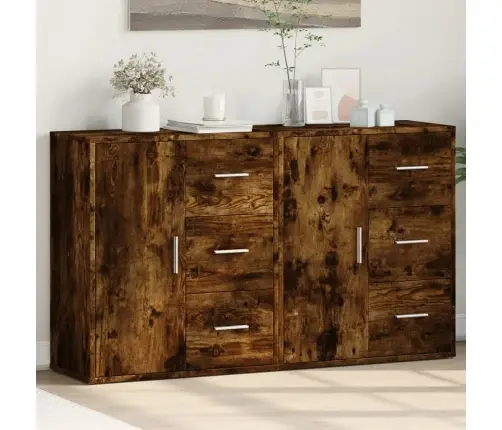 Šoninės Spintelės, 2Vnt., Dūminio Ąžuolo, 60X31X70cm Mediena Šoninės Spintelės, 2Vnt., Dūminio Ąžuolo, 60X31X70cm Mediena