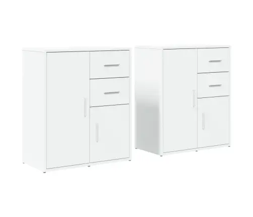 Puhvetkapid 2 Tk, Valge, 60 X 31 X 70 cm Tehispuit