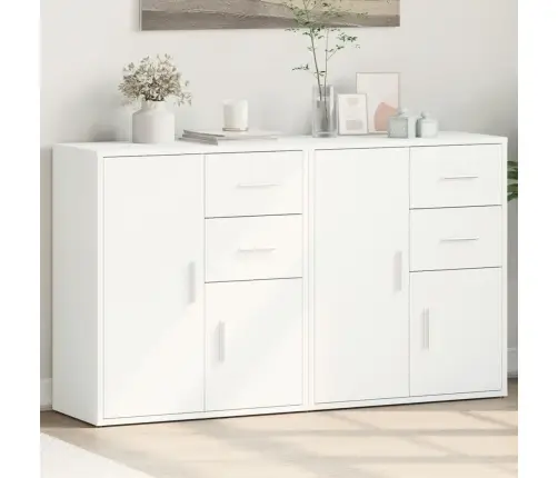 Puhvetkapid 2 Tk, Valge, 60 X 31 X 70 cm Tehispuit