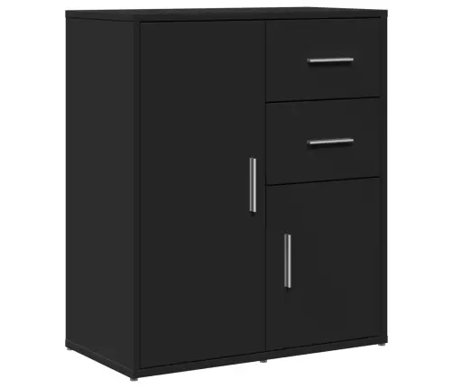 Šoninės Spintelės, 2Vnt., Juodos, 60X31X70cm Apdirbta Mediena