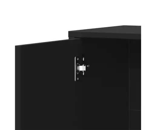 Šoninės Spintelės, 2Vnt., Juodos, 60X31X70cm Apdirbta Mediena