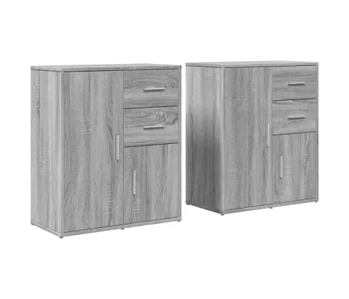 Kumodes 2 Gab., Pelēka Ozola, 60X31X70 Cm, Inženierijas Koks Vidaxl