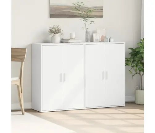 Kumodes, 2 Gab., Baltas, 60X31X84 Cm, Inženierijas Koks Vidaxl