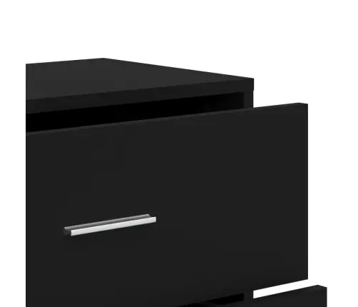 Kumodes, 3 Gab., Melnas, 60X31X84 Cm, Inženierijas Koks Vidaxl