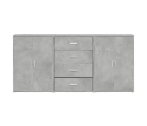 Kumodes, 3 Gab., Betona Pelēkas, 60X31X84 Cm, Inženierijas Koks Vidaxl Kumodes, 3 Gab., Betona Pelēkas, 60X31X84 Cm, Inženierijas Koks Vidaxl