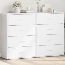 Kumodes, 2 Gab., Baltas, 60X31X84 Cm, Inženierijas Koks Vidaxl
