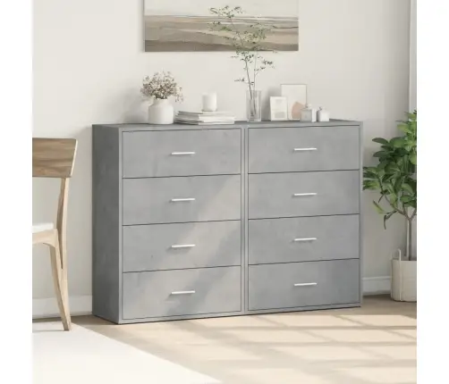 Kumodes, 2 Gab., Betona Pelēkas, 60X31X84 Cm, Inženierijas Koks Vidaxl