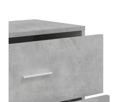 Kumodes, 2 Gab., Betona Pelēkas, 60X31X84 Cm, Inženierijas Koks Vidaxl