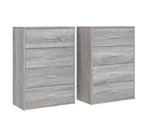 Kumodes, 2 Gab., Pelēka Ozola, 60X31X84 Cm, Inženierijas Koks Vidaxl