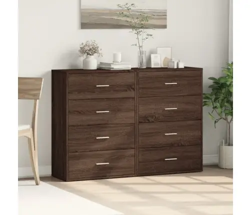 Puhvetkapid 2 Tk, Pruun Tamm, 60 X 31 X 84 cm Tehispuit