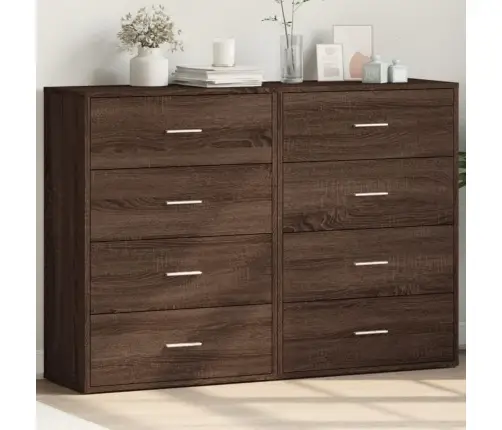 Puhvetkapid 2 Tk, Pruun Tamm, 60 X 31 X 84 cm Tehispuit