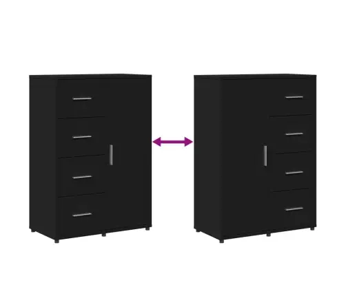 Kumodes, 2 Gab., Melnas, 60X31X84 Cm, Inženierijas Koks Vidaxl