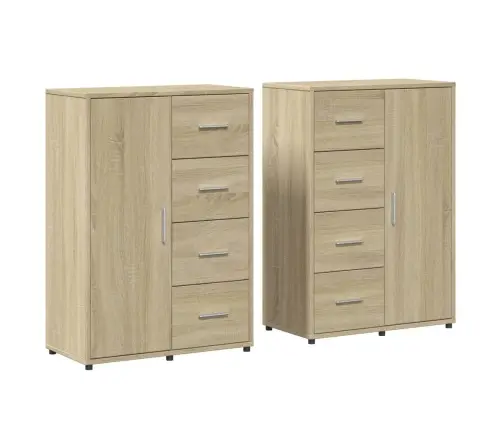 Puhvetkapid 2 Tk, Sonoma Tamm, 60 X 31 X 84 cm Tehispuit