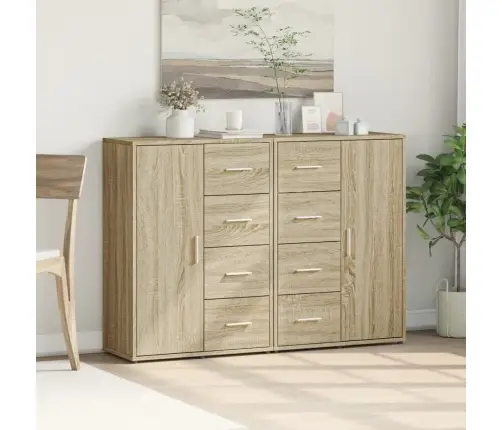 Puhvetkapid 2 Tk, Sonoma Tamm, 60 X 31 X 84 cm Tehispuit