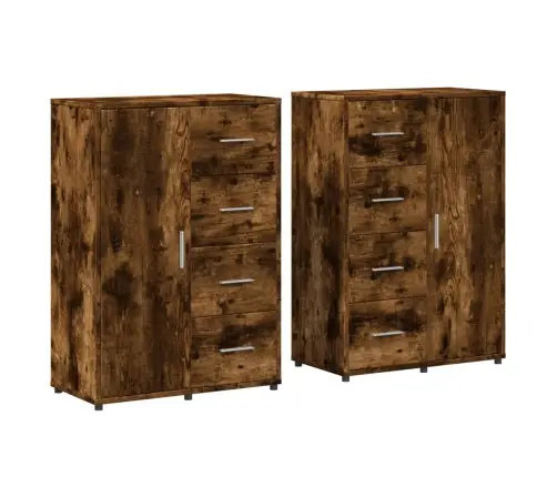 Kumodes, 2 Gab., Ozolkoka Krāsā, 60X31X84 Cm, Inženierijas Koks Vidaxl