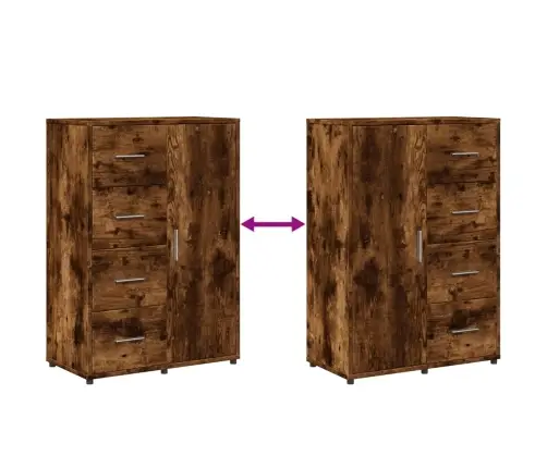 Kumodes, 2 Gab., Ozolkoka Krāsā, 60X31X84 Cm, Inženierijas Koks Vidaxl