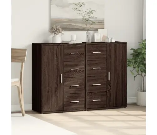 Šoninės Spintelės, 2Vnt., Rudos Ąžuolo, 60X31X84cm Mediena