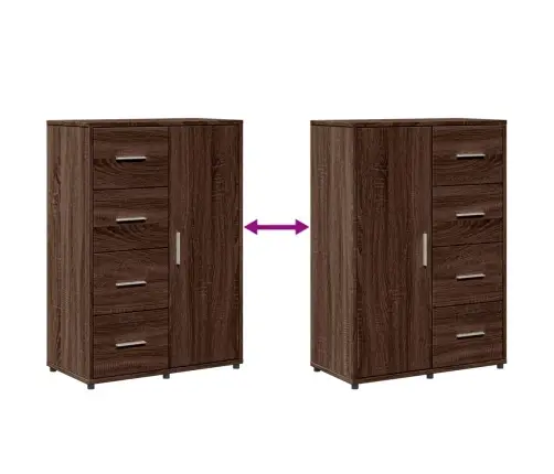 Šoninės Spintelės, 2Vnt., Rudos Ąžuolo, 60X31X84cm Mediena