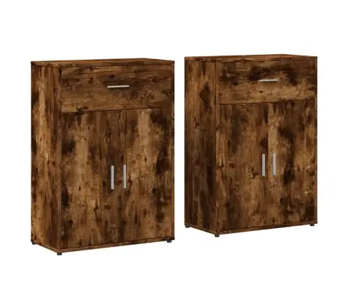 Kumodes 2 Gab., Ozolkoka Krāsa, 60X30X84 Cm, Inženierijas Koks Vidaxl