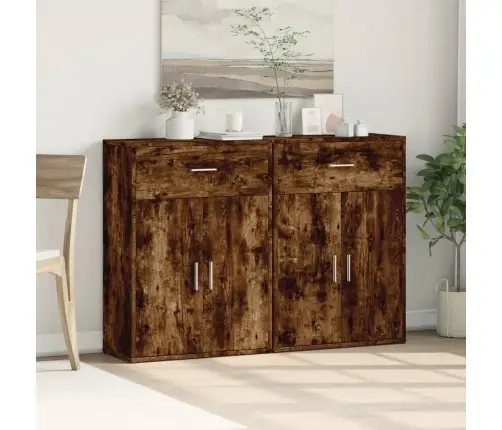 Kumodes 2 Gab., Ozolkoka Krāsa, 60X30X84 Cm, Inženierijas Koks Vidaxl